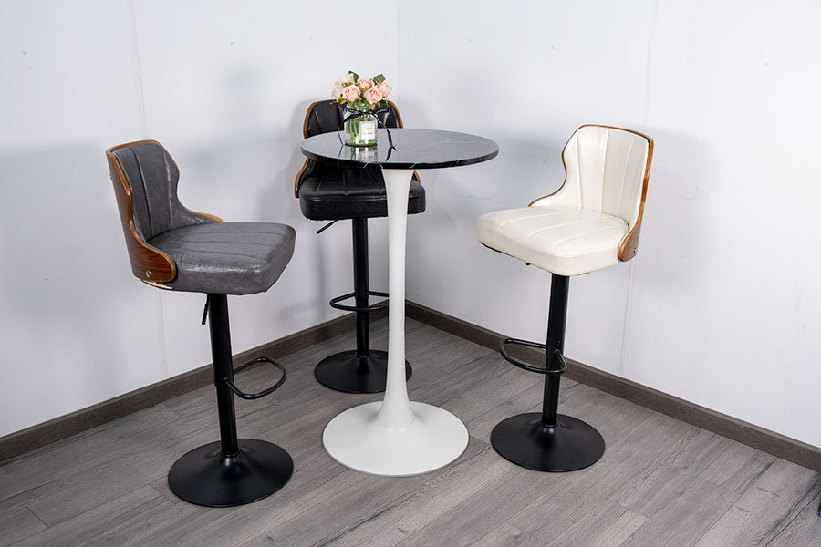 Ghế quầy bar lưng gỗ nệm simili LB038